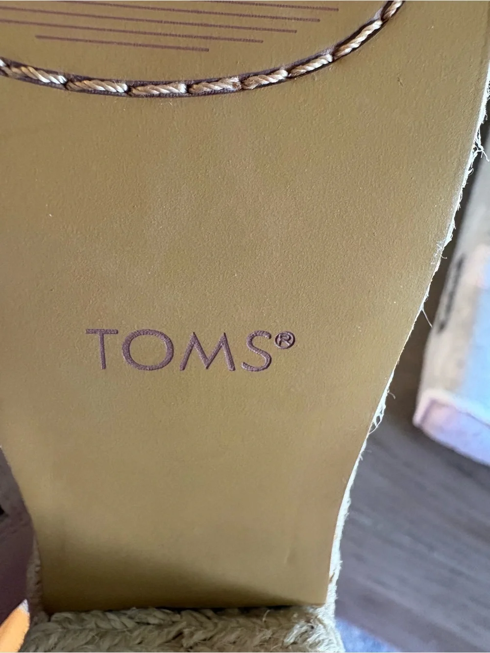 Toms Cream Woven Espadrille Wedge Sandals with Ankle Cuff